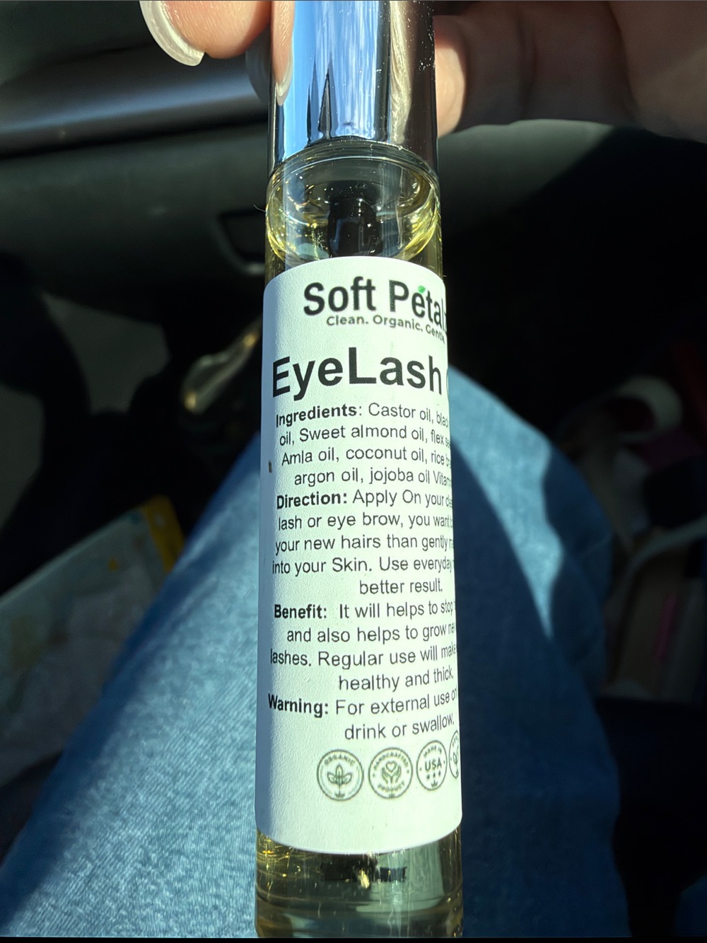 EyeLash Growth Oil Soft Petalz Organic Cosmetics 10 ml